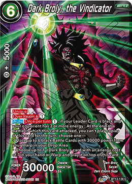 Dark Broly, the Vindicator (Common) (BT13-136) [Supreme Rivalry] Dragon Ball Super