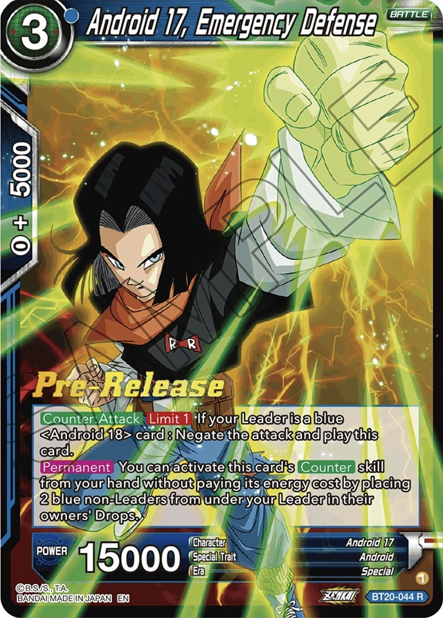 Android 17, Emergency Defense (BT20-044) [Power Absorbed Prerelease Promos] Dragon Ball Super