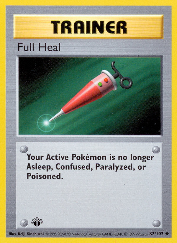 Full Heal (82/102) (Shadowless) [Base Set 1st Edition] Pokémon