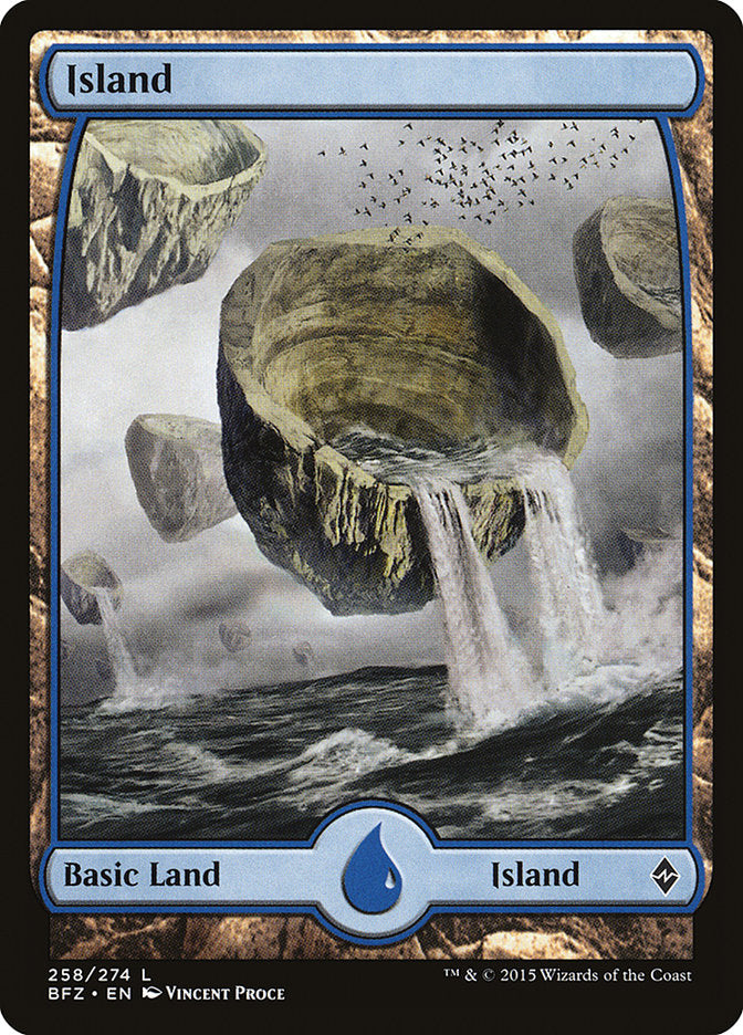 Island (258) (Full Art) [Battle for Zendikar] Magic: The Gathering