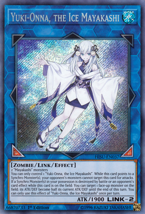 Yuki-Onna, the Ice Mayakashi [HISU-EN037] Secret Rare Yu-Gi-Oh!