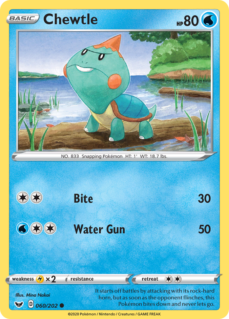 Chewtle (060/202) [Sword & Shield: Base Set] Pokémon