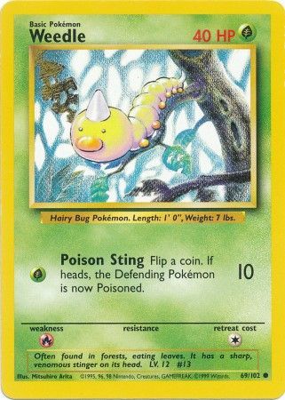 Weedle (69/102) [Base Set Unlimited] Pokémon