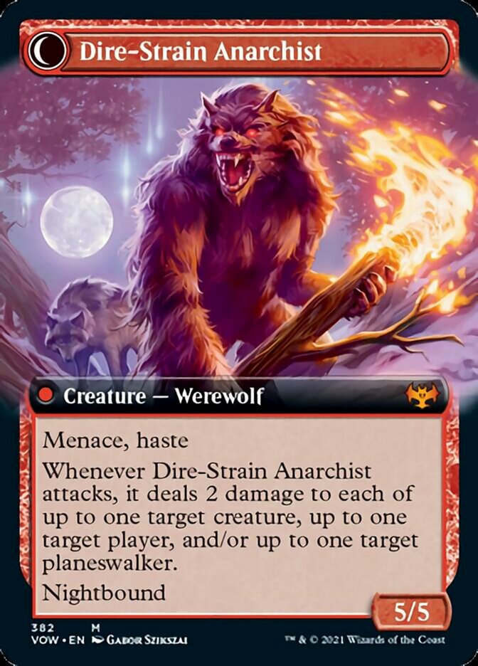 Volatile Arsonist // Dire-Strain Anarchist (Extended Art) [Innistrad: Crimson Vow] Magic: The Gathering