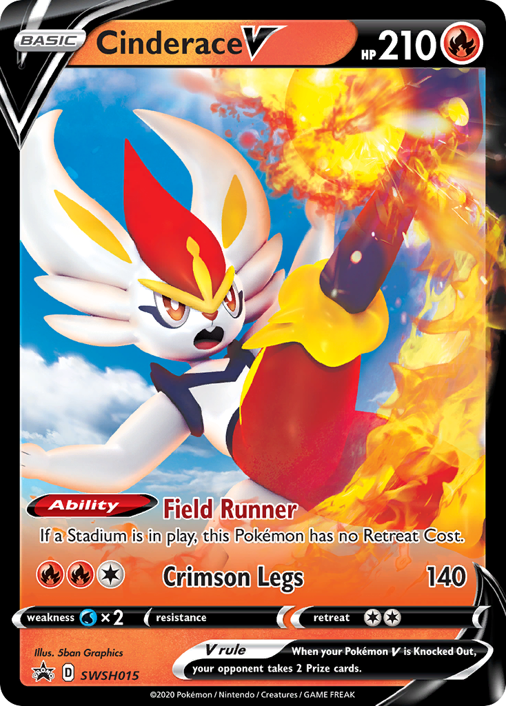 Cinderace V (SWSH015) (Jumbo Card) [Sword & Shield: Black Star Promos] Pokémon