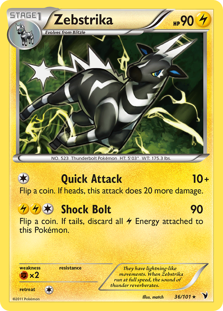 Zebstrika (36/101) [Black & White: Noble Victories] Pokémon