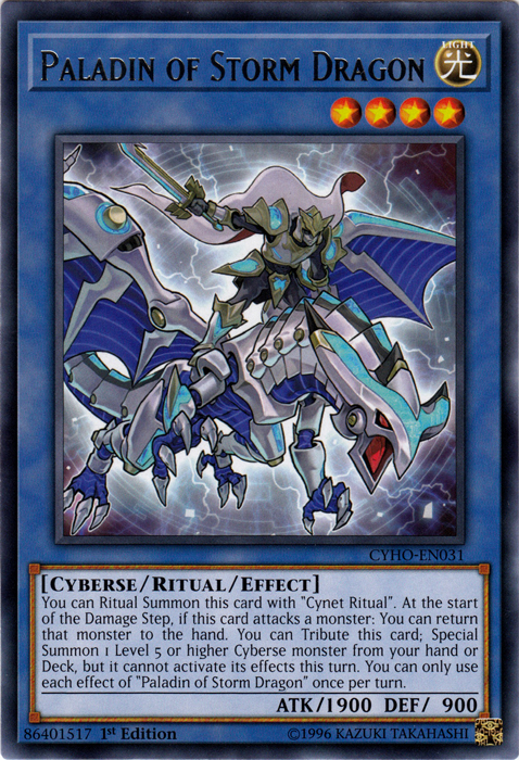 Paladin of Storm Dragon [CYHO-EN031] Rare Yu-Gi-Oh!