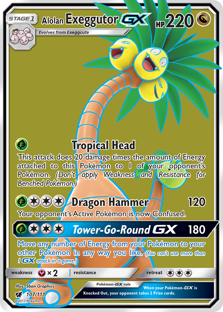 Alolan Exeggutor GX (107/111) [Sun & Moon: Crimson Invasion] Pokémon