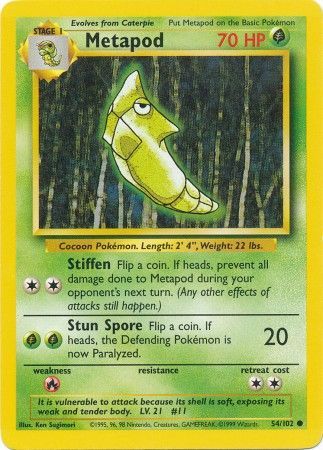 Metapod (54/102) [Base Set Unlimited] Pokémon