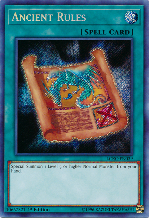 Ancient Rules [LCKC-EN039] Secret Rare Yu-Gi-Oh!