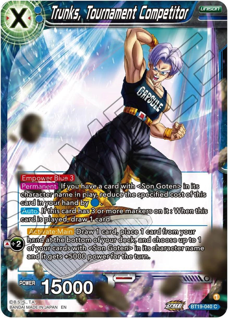 Trunks, Tournament Competitor (BT19-040) [Fighter's Ambition] Dragon Ball Super