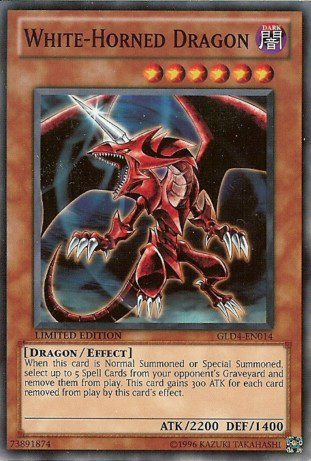 White-Horned Dragon [GLD4-EN014] Common Yu-Gi-Oh!