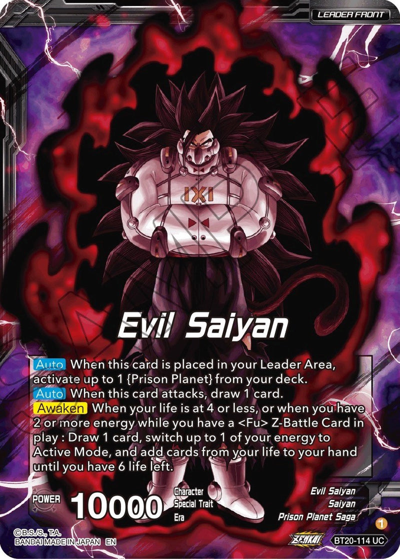 Evil Saiyan // Cumber, Maddening Force (BT20-114) [Power Absorbed Prerelease Promos] Dragon Ball Super