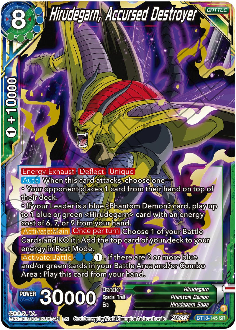 Hirudegarn, Accursed Destroyer (BT18-145) [Dawn of the Z-Legends] Dragon Ball Super