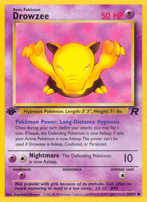 Drowzee (54/82) [Team Rocket 1st Edition] Pokémon