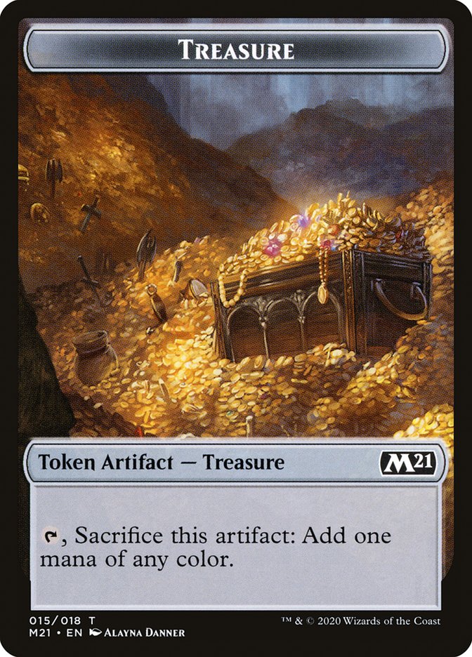 Soldier // Treasure Double-Sided Token [Core Set 2021 Tokens] Magic: The Gathering