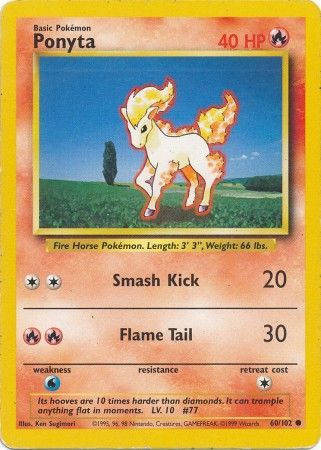 Ponyta (60/102) [Base Set Unlimited] Pokémon