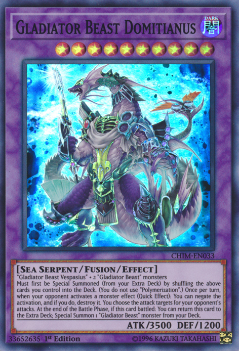 Gladiator Beast Domitianus [CHIM-EN033] Super Rare Yu-Gi-Oh!