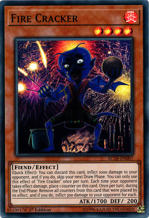 Fire Cracker [AC18-EN007] Super Rare Yu-Gi-Oh!