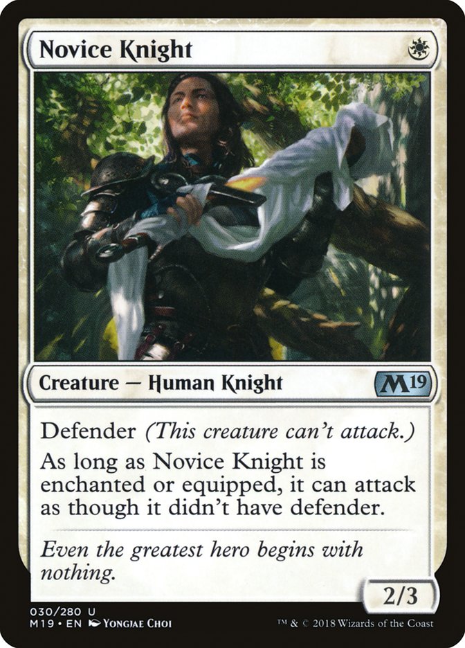 Novice Knight [Core Set 2019] Magic: The Gathering