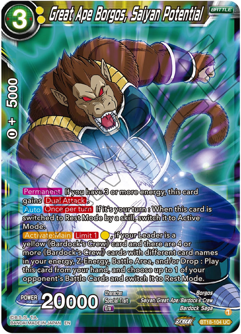 Great Ape Borgos, Saiyan Potential (BT18-104) [Dawn of the Z-Legends] Dragon Ball Super