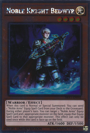 Noble Knight Bedwyr [NKRT-EN002] Platinum Rare Yu-Gi-Oh!