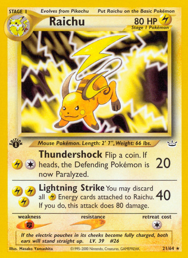 Raichu (21/64) [Neo Revelation 1st Edition] Pokémon