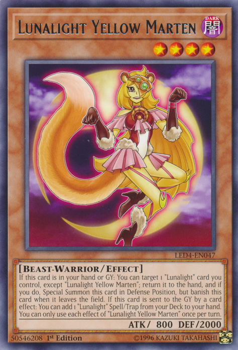 Lunalight Yellow Marten [LED4-EN047] Rare Yu-Gi-Oh!