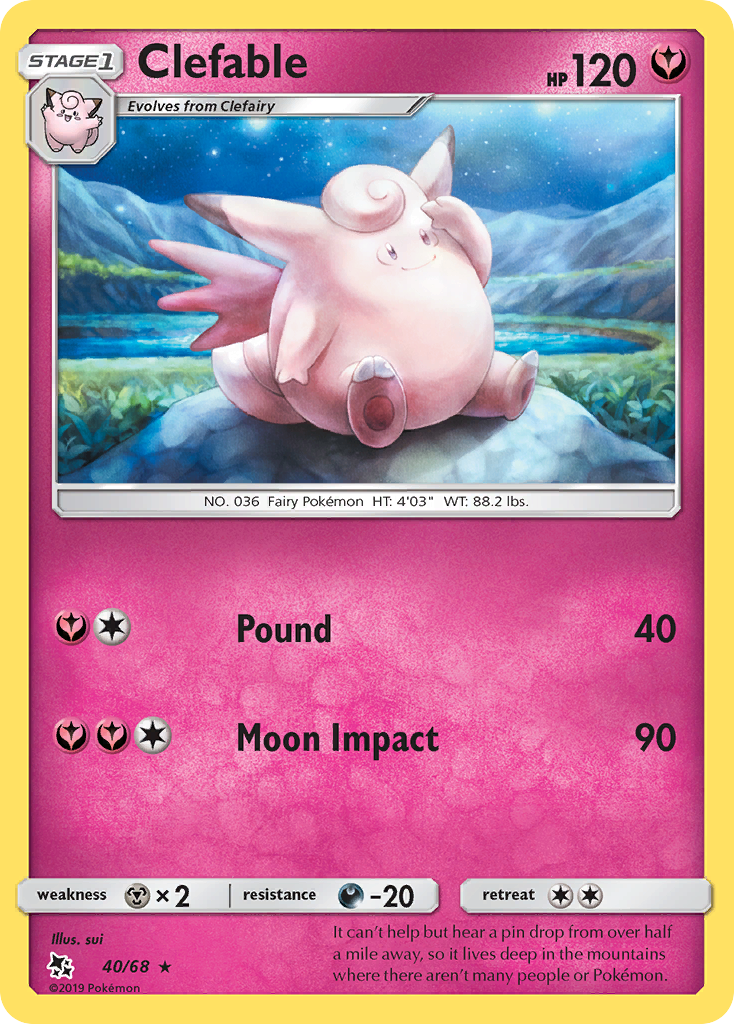 Clefable (40/68) [Sun & Moon: Hidden Fates] Pokémon