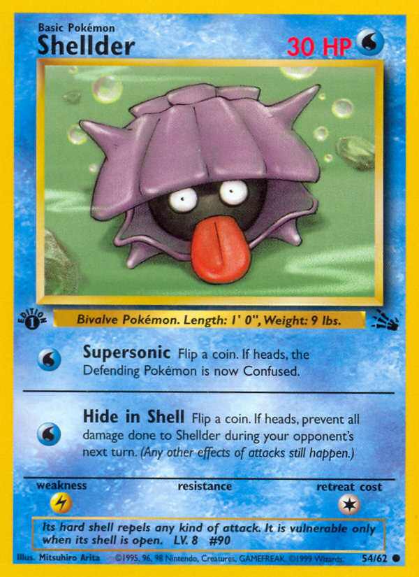 Shellder (54/62) [Fossil 1st Edition] Pokémon