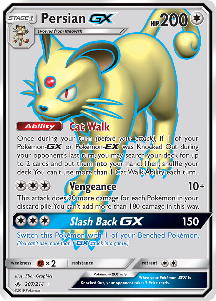 Persian GX (207/214) [Sun & Moon: Unbroken Bonds] Pokémon