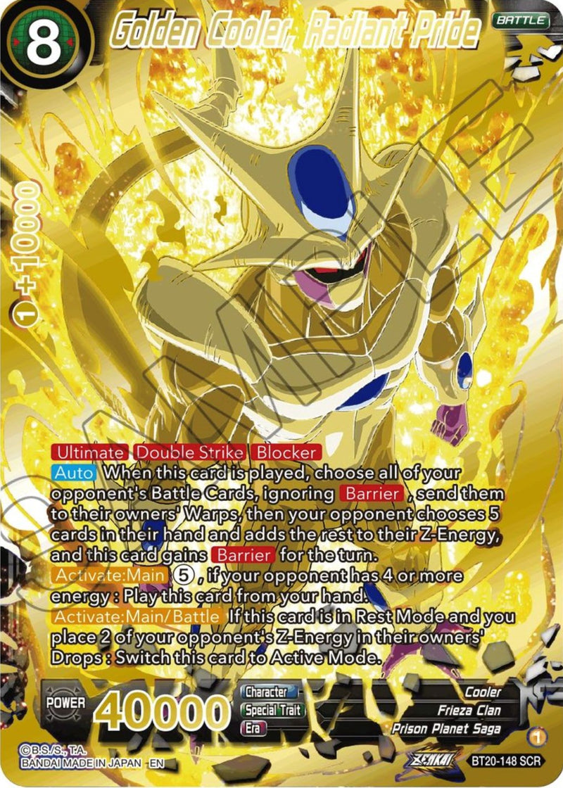 Golden Cooler, Radiant Pride (SCR) (BT20-148) [Power Absorbed] Dragon Ball Super