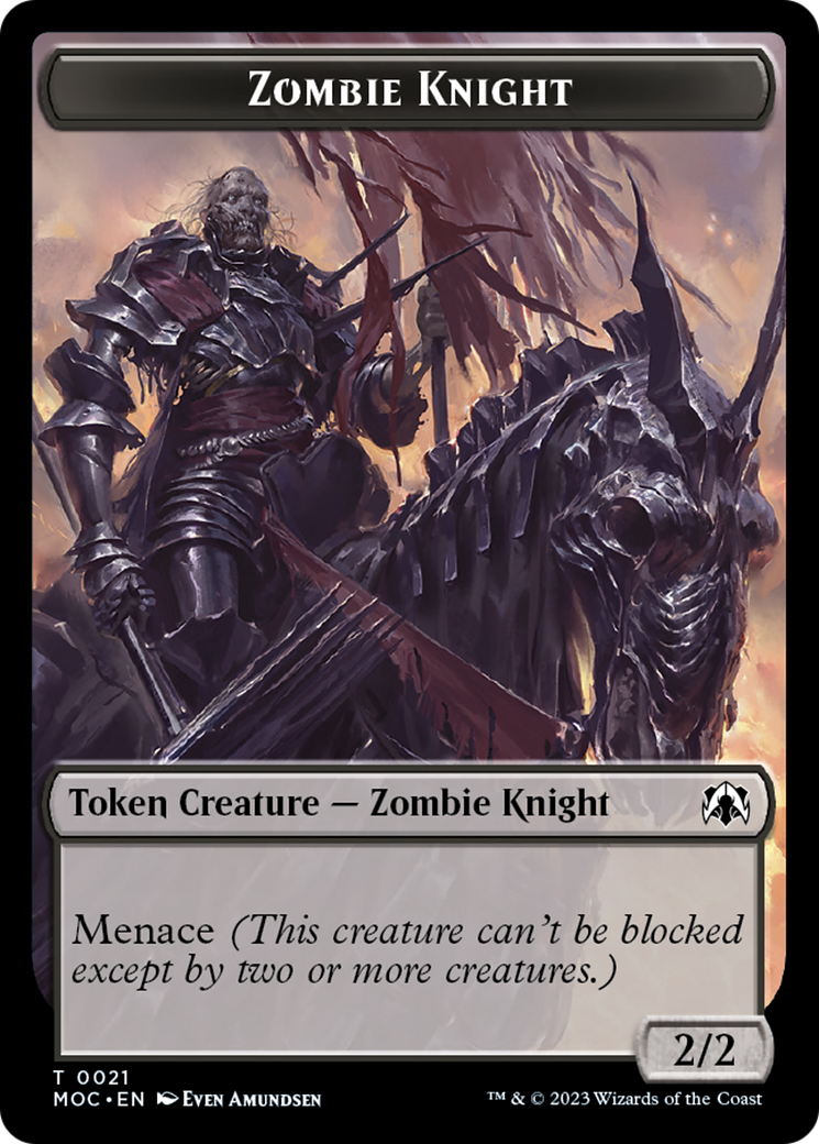 Zombie Knight // Human (6) Double-Sided Token [March of the Machine Commander Tokens] Magic: The Gathering