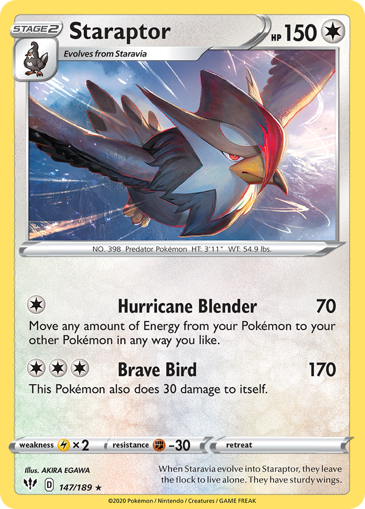 Staraptor (147/189) [Sword & Shield: Darkness Ablaze] Pokémon