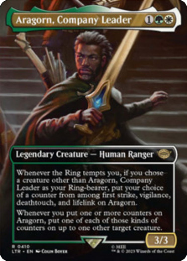 Aragorn, Company Leader (Borderless Alternate Art) [The Lord of the Rings: Tales of Middle-Earth] Magic: The Gathering