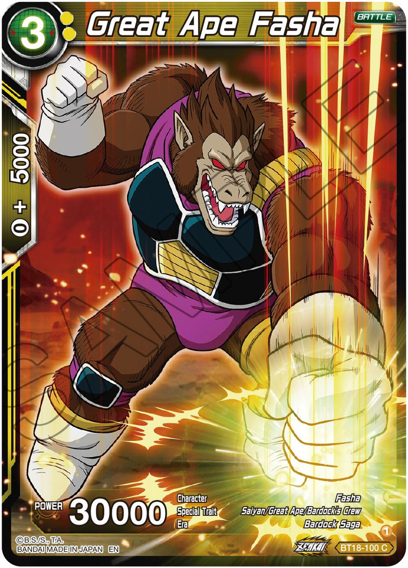 Great Ape Fasha (BT18-100) [Dawn of the Z-Legends] Dragon Ball Super