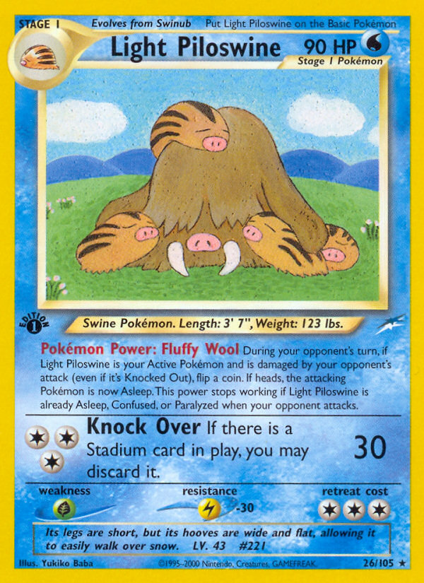 Light Piloswine (26/105) [Neo Destiny 1st Edition] Pokémon