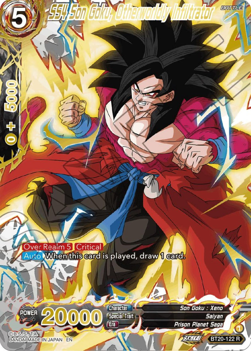 SS4 Son Goku, Otherworldly Infiltrator (Gold-Stamped) (BT20-122) [Power Absorbed] Dragon Ball Super