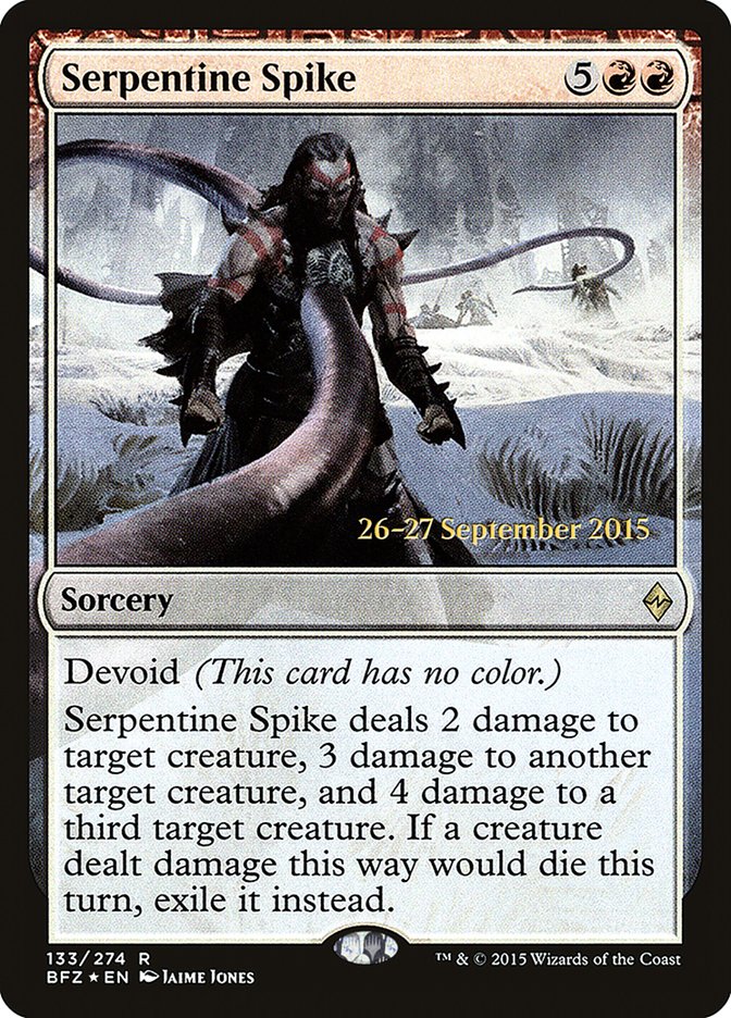 Serpentine Spike [Battle for Zendikar Prerelease Promos] Magic: The Gathering