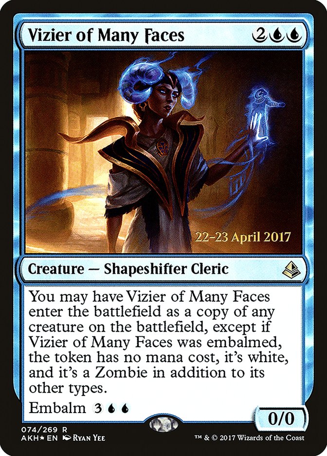 Vizier of Many Faces [Amonkhet Prerelease Promos] Magic: The Gathering