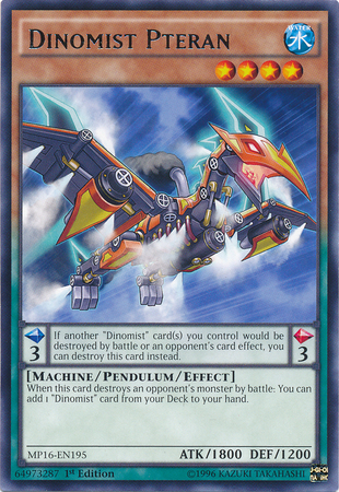 Dinomist Pteran [MP16-EN195] Rare Yu-Gi-Oh!