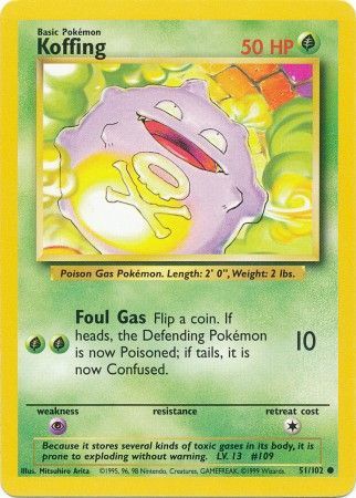 Koffing (51/102) [Base Set Unlimited] Pokémon