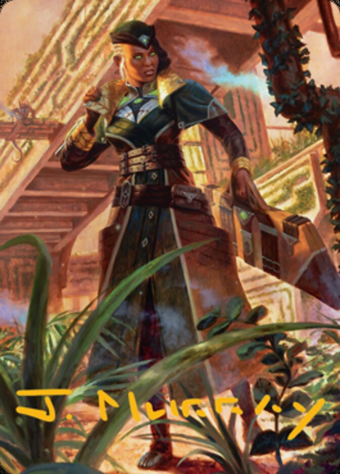 Vivien on the Hunt Art Card (Gold-Stamped Signature) [Streets of New Capenna Art Series] Magic: The Gathering
