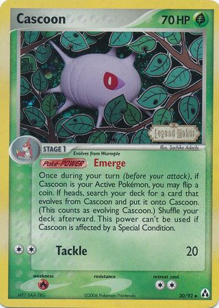 Cascoon (30/92) (Stamped) [EX: Legend Maker] Pokémon