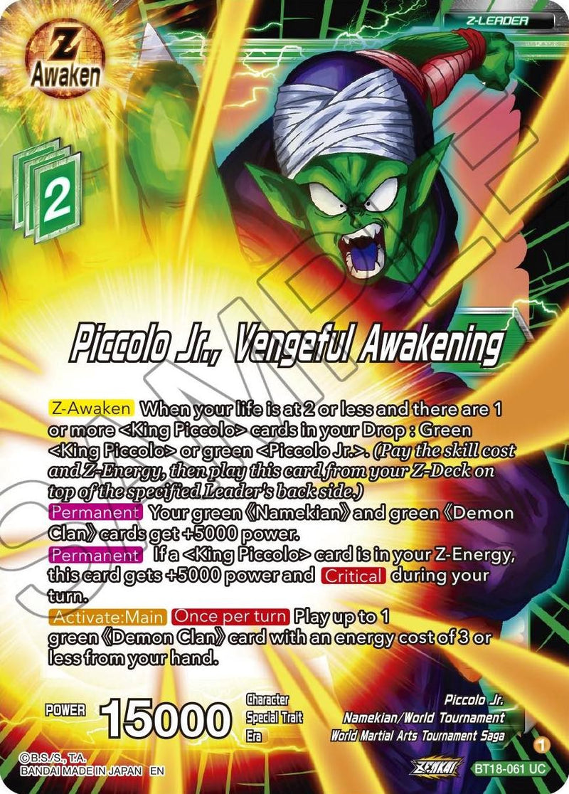 Piccolo Jr., Vengeful Awakening (BT18-061) [Dawn of the Z-Legends] Dragon Ball Super