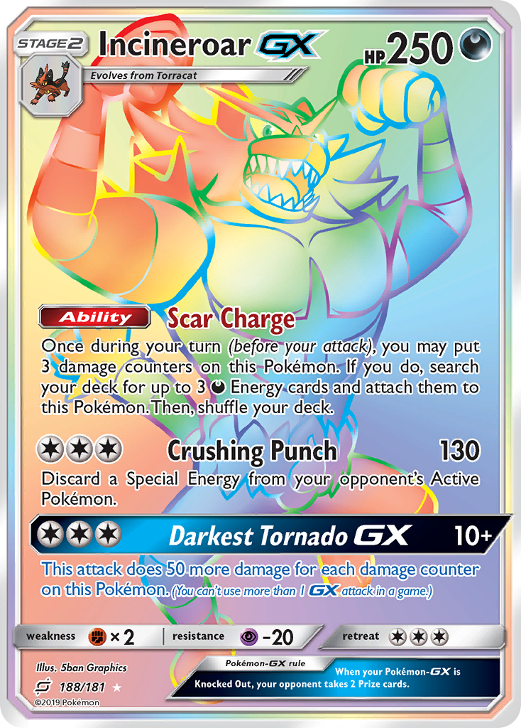 Incineroar GX (188/181) [Sun & Moon: Team Up] Pokémon