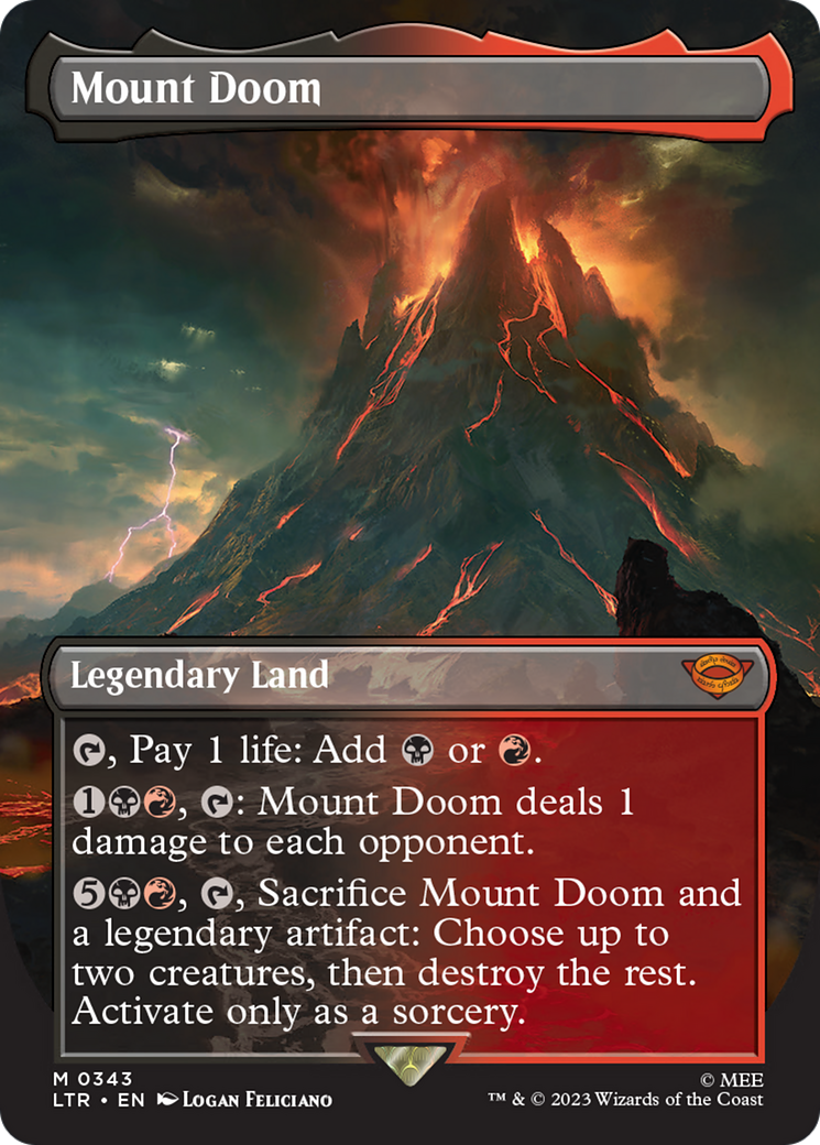 Mount Doom (Borderless Alternate Art) [The Lord of the Rings: Tales of Middle-Earth] Magic: The Gathering