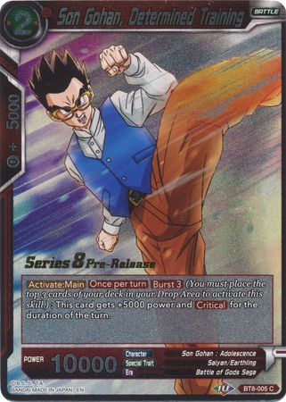 Son Gohan, Determined Training (BT8-005_PR) [Malicious Machinations Prerelease Promos] Dragon Ball Super