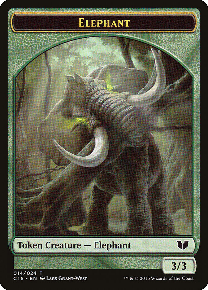 Zombie // Elephant Double-Sided Token [Commander 2015 Tokens] Magic: The Gathering