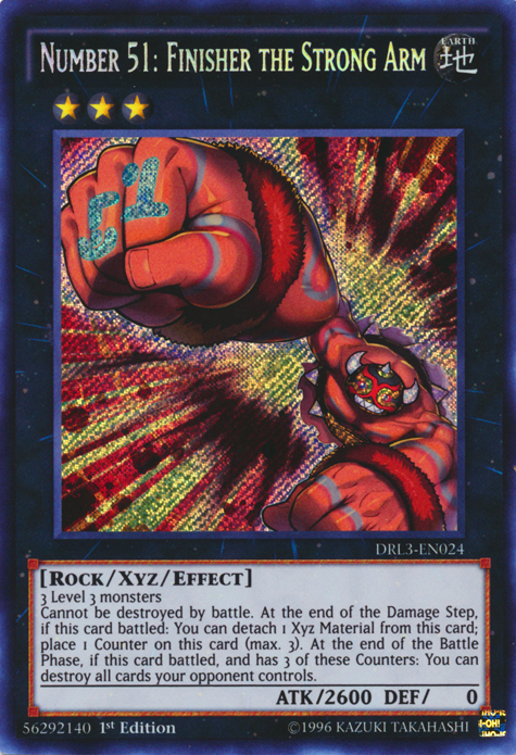 Number 51: Finisher the Strong Arm [DRL3-EN024] Secret Rare Yu-Gi-Oh!